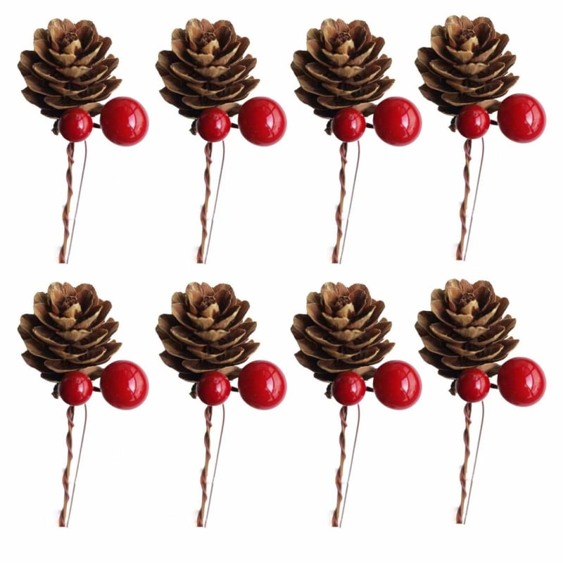 Decorațiune de Crăciun cu ace de pin pentru cutii cadou și pom de Crăciun