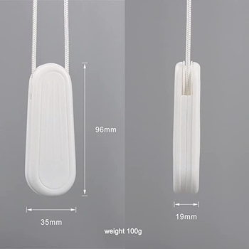 Mâner de tragere pentru perdea, cu greutate, alb, 9,6 cm, accesorii pentru șnur cu mărgele