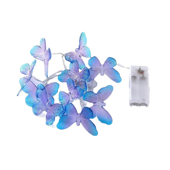 Șir de lumini LED cu fluturi – fluturi transparenți pictați, iluminare decorativă pentru Crăciun, nunți și ședințe foto