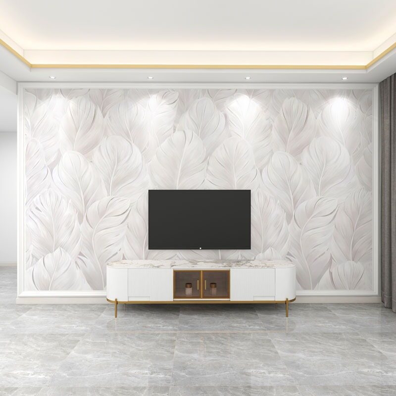 Tapet cu transfer termic, stil nordic, lux ușor, pentru sufragerie modernă, textură de pene, mural pe peretele TV