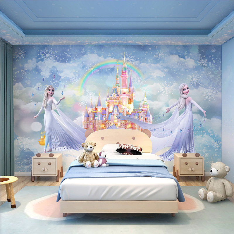 Elsa prințesă – tapet de perete pentru camera copiilor, Frozen, 3D