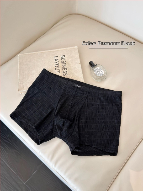 Boxer briefs pentru bărbați antibacterieni, ultra-subțiri, respirabili, cu plasă din satin de mătase și dantelă