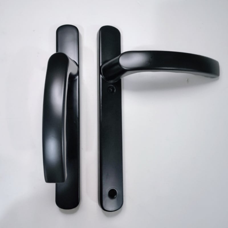 Mâner pentru ușă, standard european, ax pătrat din aliaj de aluminiu, mâner din aluminiu cu izolație termică și încuietoare cu amprentă