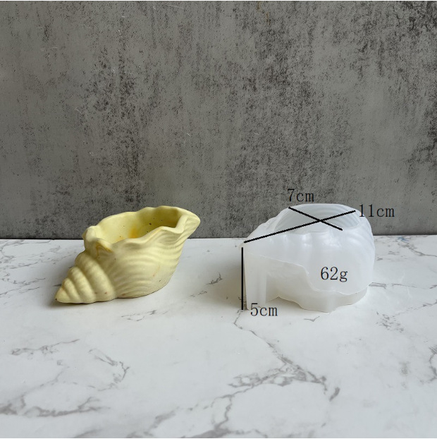 Formă din silicon 3D în formă de scoică marină, pentru coacere, decor marin DIY, matriță pentru lumânări aromatice și săpun