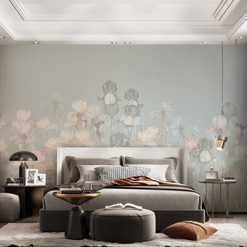 Tapet cu plante în stil nordic, design minimalist modern pentru living, fundal TV și mural de dormitor