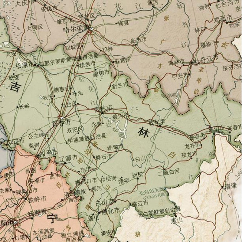 Nástenná tapeta s retro mapou Číny – tapeta s mapou sveta do študovne, kancelárie, obývačky a hotela/penziónu, 3D nástenná maľba