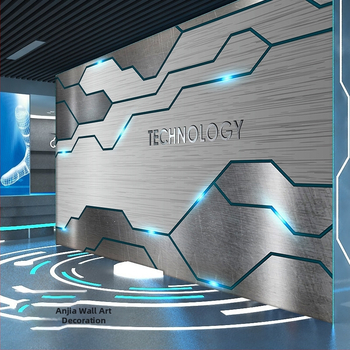 Tapet 3D inspirat de tehnologie pentru birou, showroom, studio, cafenea de e-sports, bar și KTV