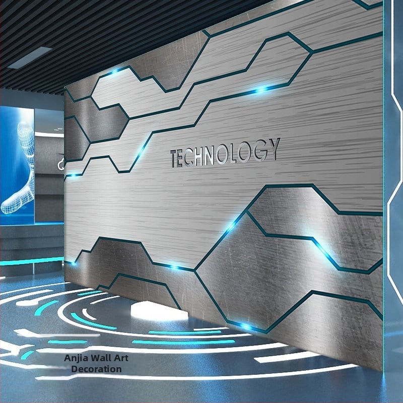 Tapet 3D inspirat de tehnologie pentru birou, showroom, studio, cafenea de e-sports, bar și KTV