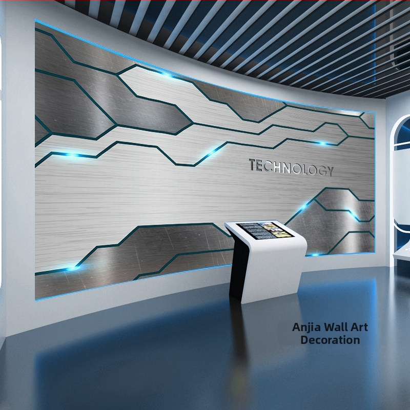 Tapet 3D inspirat de tehnologie pentru birou, showroom, studio, cafenea de e-sports, bar și KTV