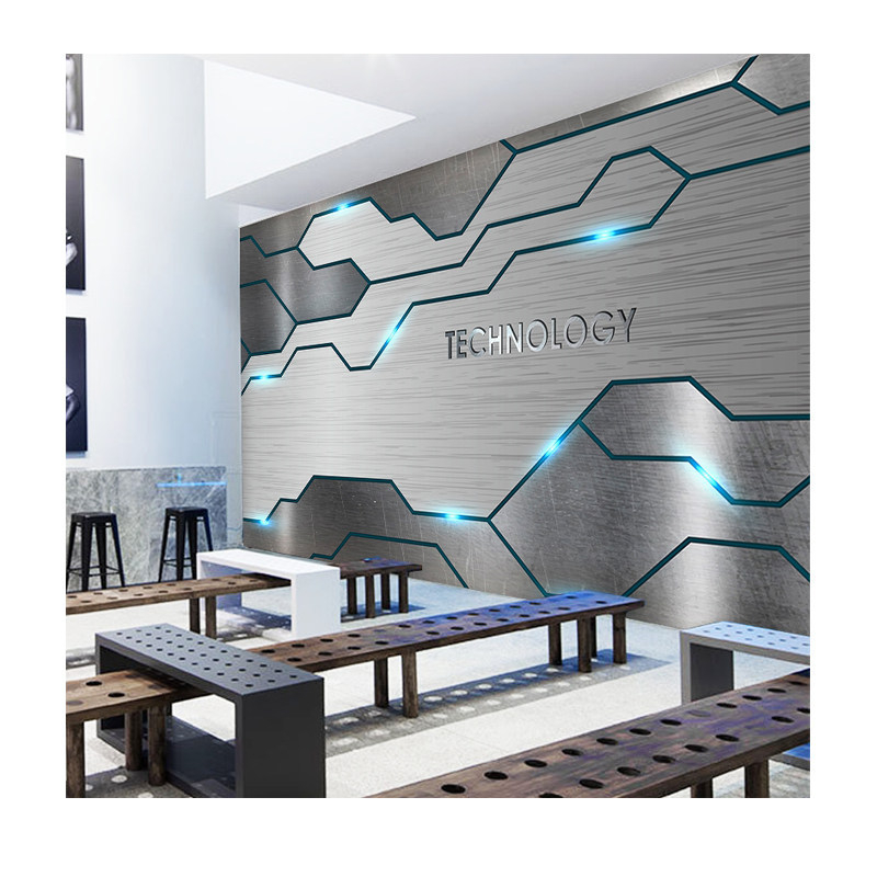Tapet 3D inspirat de tehnologie pentru birou, showroom, studio, cafenea de e-sports, bar și KTV