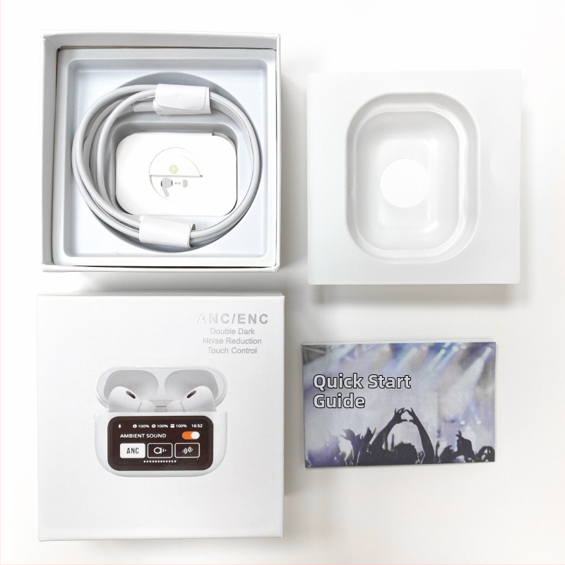 Baliaca krabica pre bezdrôtové Bluetooth slúchadlá s dotykovou obrazovkou A9Pro/A8, generácie 2–5, dvojdielne veko