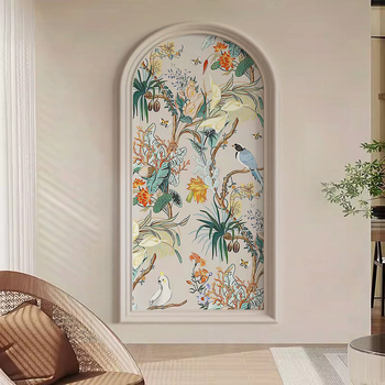 Tablou în stil nou chinezesc cu flori și păsări pentru living și intrare, decor de perete pentru coridor arcuit