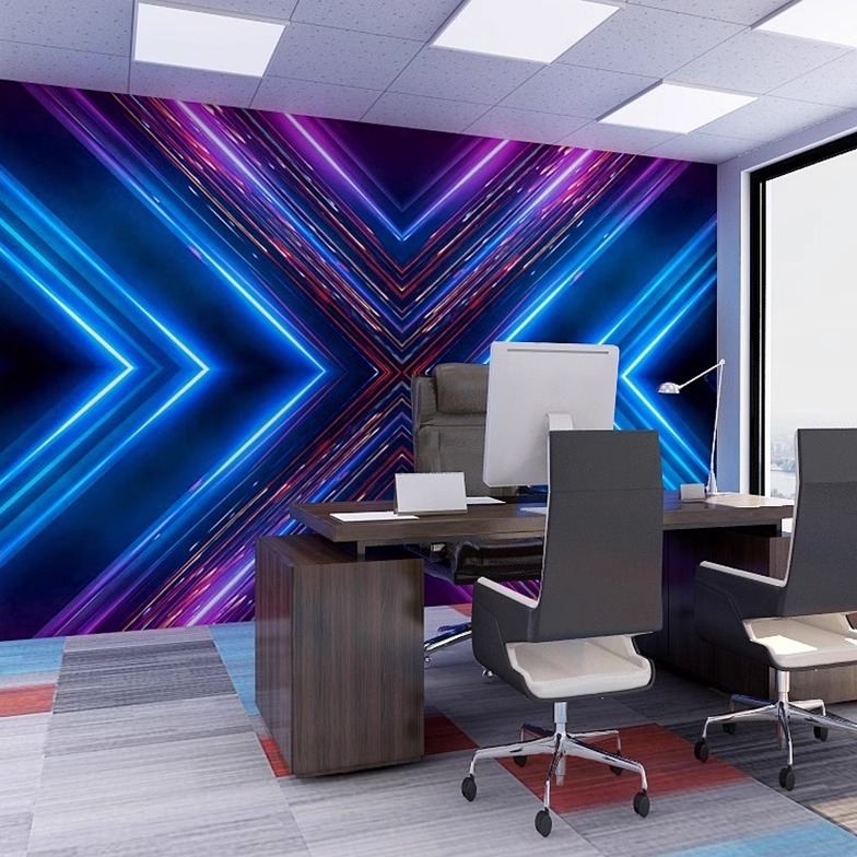 Tapet de perete 3D luminos pentru sălile KTV – decor SF pentru hotel de esports și mural Internet cafe