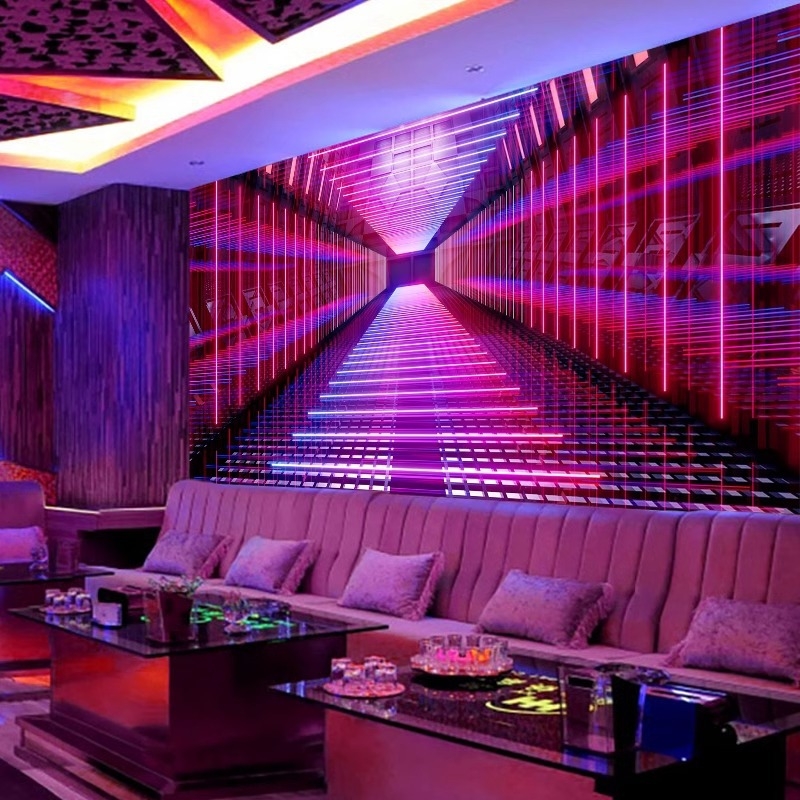 Tapet de perete 3D luminos pentru sălile KTV – decor SF pentru hotel de esports și mural Internet cafe