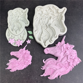Formă din silicon în formă de unicorn-pegaz pentru fondant și ciocolată; decor pentru prăjituri și proiecte DIY cu rășină