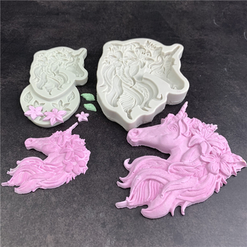 Formă din silicon în formă de unicorn-pegaz pentru fondant și ciocolată; decor pentru prăjituri și proiecte DIY cu rășină