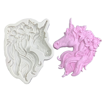 Formă din silicon în formă de unicorn-pegaz pentru fondant și ciocolată; decor pentru prăjituri și proiecte DIY cu rășină