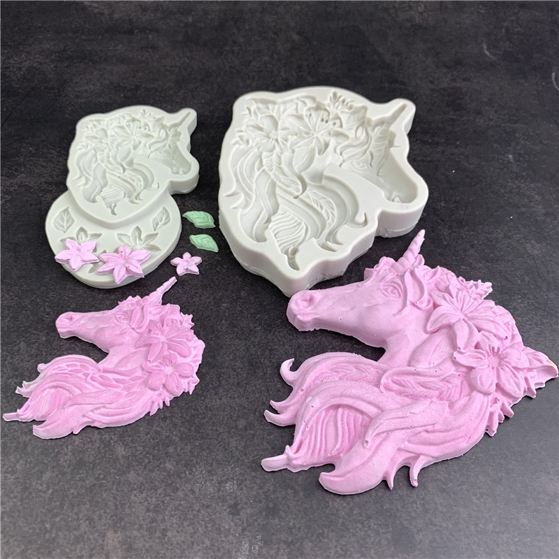 Formă din silicon în formă de unicorn-pegaz pentru fondant și ciocolată; decor pentru prăjituri și proiecte DIY cu rășină