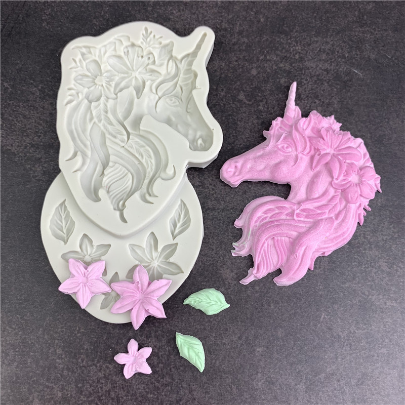 Formă din silicon în formă de unicorn-pegaz pentru fondant și ciocolată; decor pentru prăjituri și proiecte DIY cu rășină