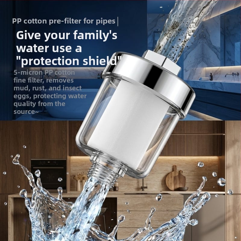 Prefiltru sediment transparent pentru purificatorul de apă pentru uz casnic, cartuș de filtrare cu debit mare, filtru de duș anti-explozie