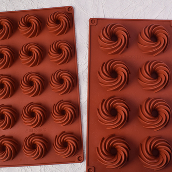 Mini spirálos fánk szilikon forma, vajtészta süteményekhez és tortadíszítéshez csokoládé fondant