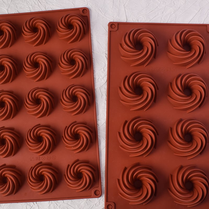 Mini spirálos fánk szilikon forma, vajtészta süteményekhez és tortadíszítéshez csokoládé fondant