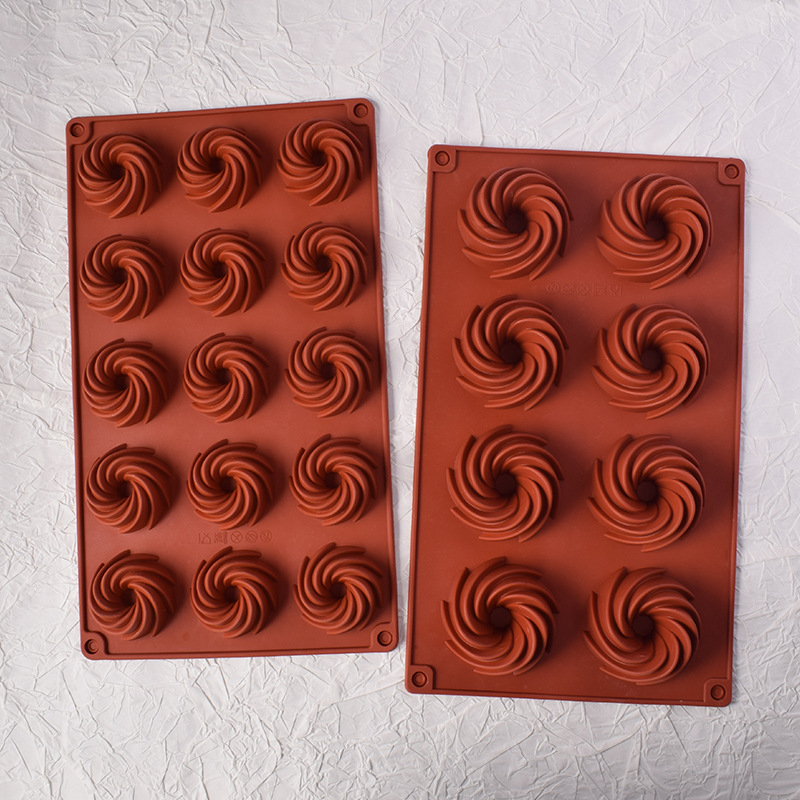 Mini spirálos fánk szilikon forma, vajtészta süteményekhez és tortadíszítéshez csokoládé fondant