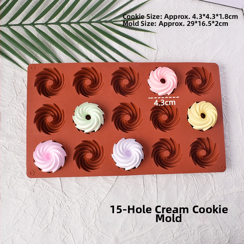 Mini spirálos fánk szilikon forma, vajtészta süteményekhez és tortadíszítéshez csokoládé fondant