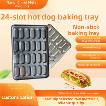 24 rekeszes tapadásmentes hot dog forma, kör és négyzet alakú sütőedény, otthoni és professzionális használatra