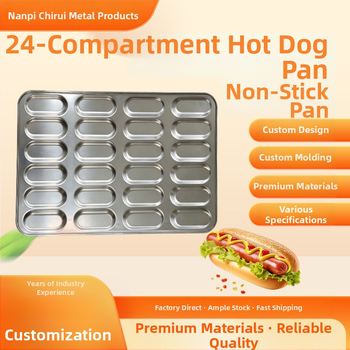 24 rekeszes tapadásmentes hot dog forma, kör és négyzet alakú sütőedény, otthoni és professzionális használatra