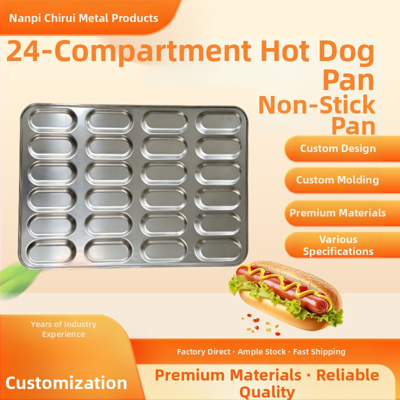 24-priehradková nepriľnavá forma na hotdogy a plech na pečenie, okrúhly a štvorcový tvar, na domáce a komerčné použitie