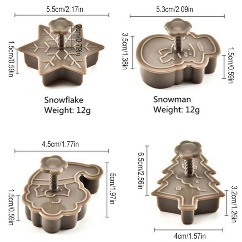 Tăietor de biscuiți din plastic 3D pentru Crăciun, cu mâner arcuit și presare, instrument DIY pentru bucătărie