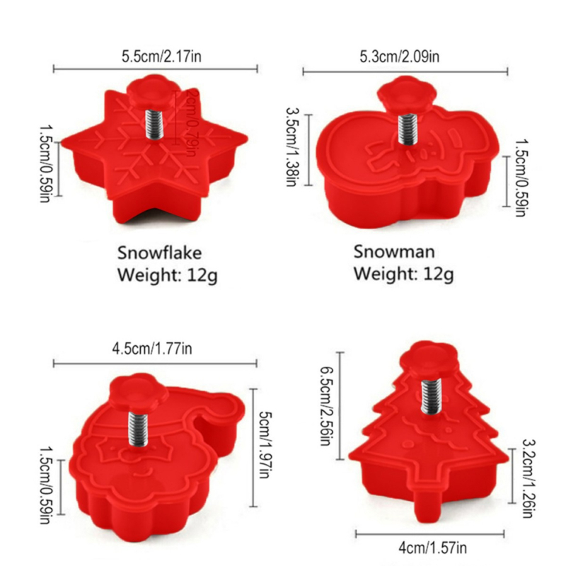 Tăietor de biscuiți din plastic 3D pentru Crăciun, cu mâner arcuit și presare, instrument DIY pentru bucătărie