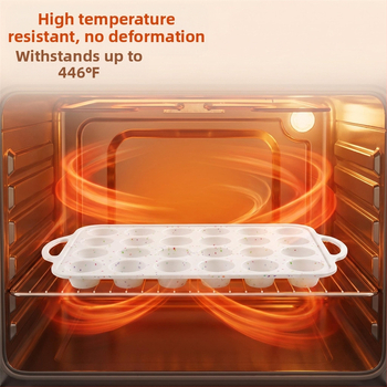 Forma de copt din silicon alimentar, rezistentă la temperaturi înalte și scăzute, 12 și 24 de cavități, stil franțuzesc de coacere