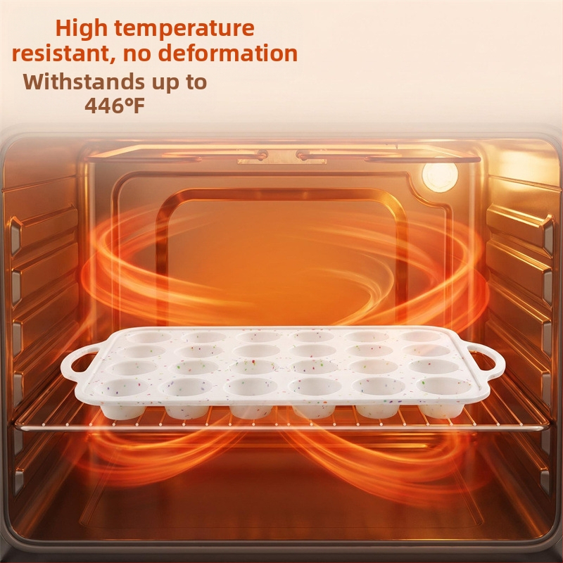 Forma de copt din silicon alimentar, rezistentă la temperaturi înalte și scăzute, 12 și 24 de cavități, stil franțuzesc de coacere