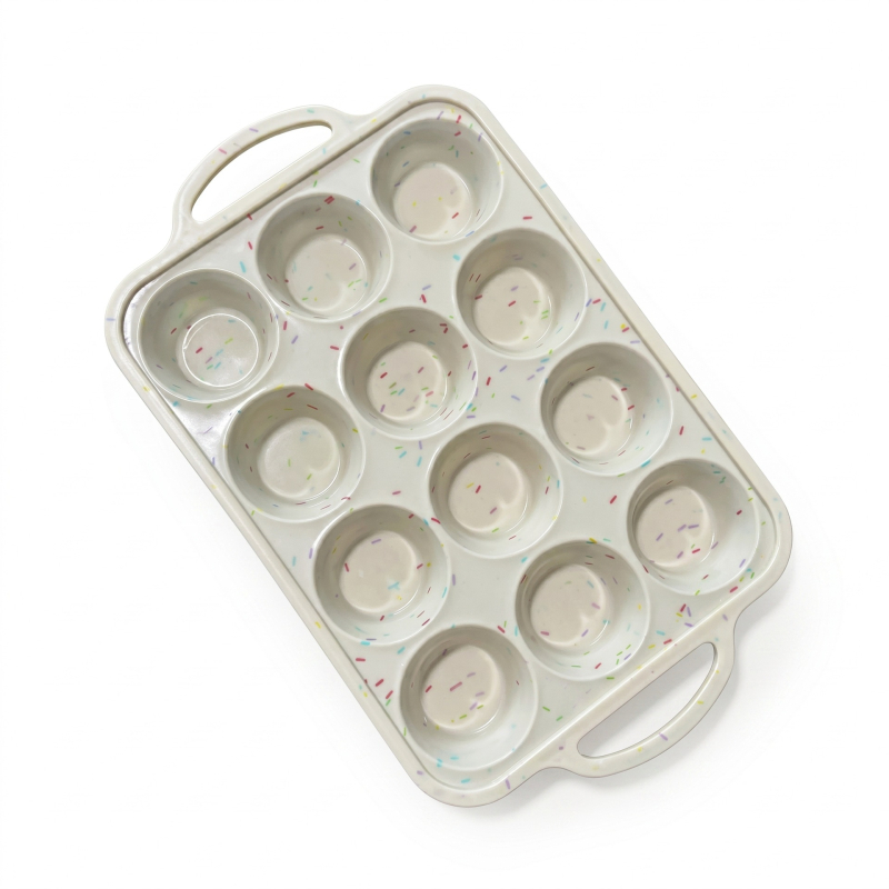 Forma de copt din silicon alimentar, rezistentă la temperaturi înalte și scăzute, 12 și 24 de cavități, stil franțuzesc de coacere