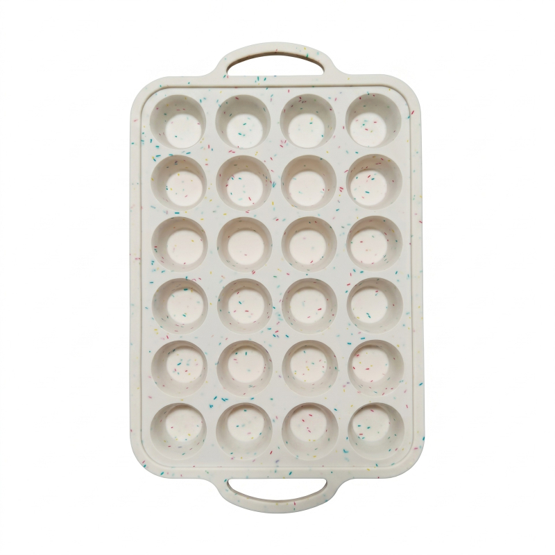 Forma de copt din silicon alimentar, rezistentă la temperaturi înalte și scăzute, 12 și 24 de cavități, stil franțuzesc de coacere