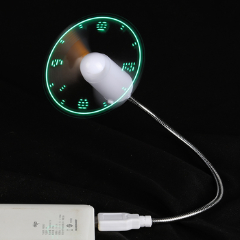 Ventilator USB mini cu afișaj de timp intermitent, stil ceas, design creativ