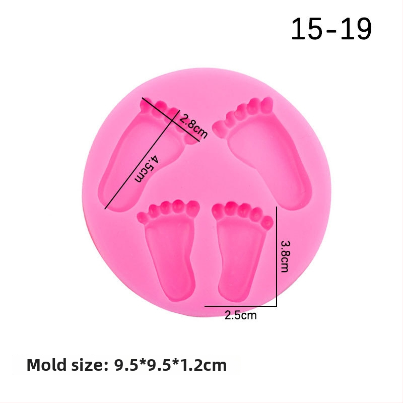 Silikónová forma na tortu so štyrmi nohami na výrobu fondánu a mydla.