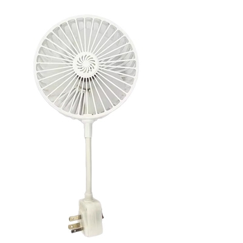 Ventilator mic de birou cu trei prize și capac de protecție, pentru bucătărie și baie.