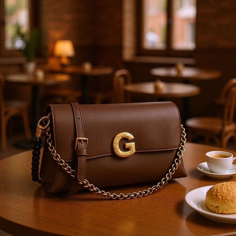 Geantă de subraț cu lanț, stil retro, capacitate mare, poșetă de umăr crossbody la modă, senzație premium, PU