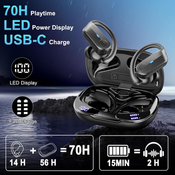 Ασύρματα αθλητικά ακουστικά Bluetooth 5.4 IPX8 αδιάβροχα