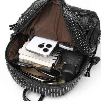 Rucsac modern, spațios, pentru uz zilnic, călătorii și navetă, cu nituri metalice, în diferite dimensiuni