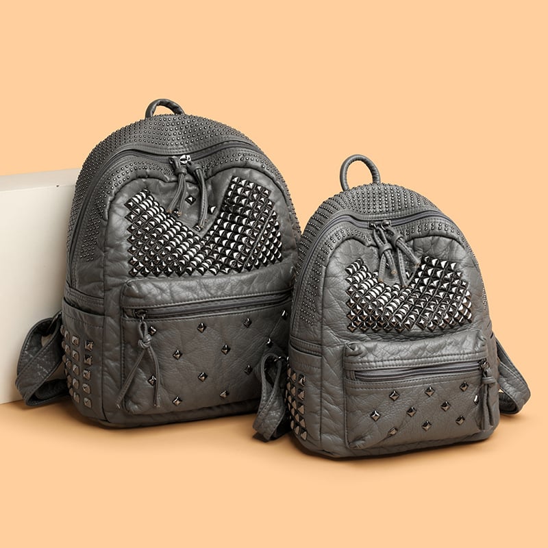 Rucsac modern, spațios, pentru uz zilnic, călătorii și navetă, cu nituri metalice, în diferite dimensiuni