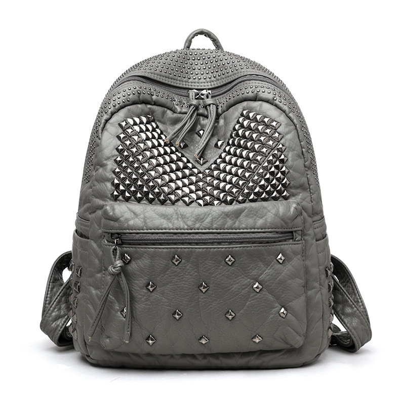 Rucsac modern, spațios, pentru uz zilnic, călătorii și navetă, cu nituri metalice, în diferite dimensiuni