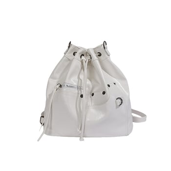 Rucsac de damă cu șnur, 2026, trei în unu, geantă în stil motocicletă cu ținte metalice, pentru umăr sau crossbody