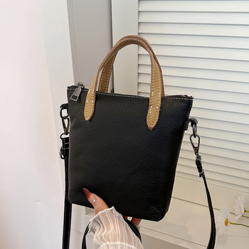 Geantă bucket din piele de vită pentru femei, mică, curea de umăr/crossbody, geantă casual zilnică