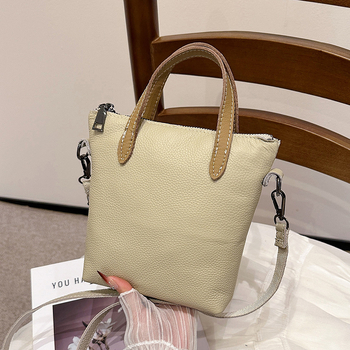 Geantă bucket din piele de vită pentru femei, mică, curea de umăr/crossbody, geantă casual zilnică