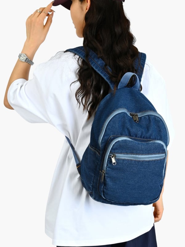 Rucsac din denim în stil coreean, inspirație Harajuku, casual și ușor pentru studenți