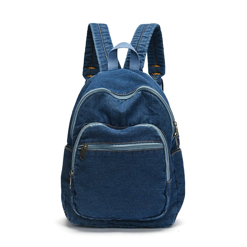 Rucsac din denim în stil coreean, inspirație Harajuku, casual și ușor pentru studenți